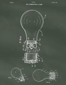 Light Bulb Patent on Chalkboard Printable Patent