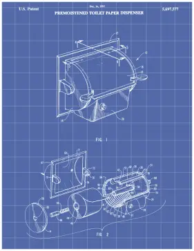 Moist Toilet Paper Patent on Blueprint Printable Patent