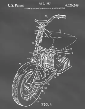 Motorcycle Patent on Blackboard Printable Patent