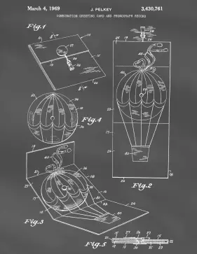 Phonograph Greeting Card Patent on Blackboard Printable Patent
