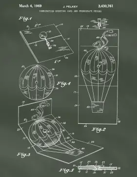 Phonograph Greeting Card Patent on Chalkboard Printable Patent