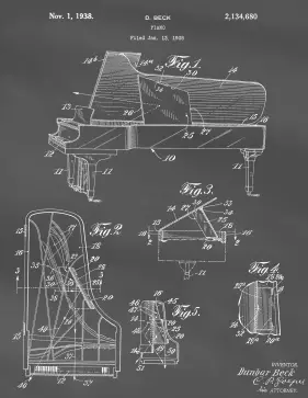 Piano Patent on Blackboard Printable Patent