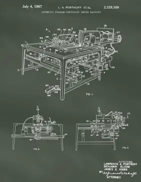 Sewing Machine Patent on Chalkboard Printable Patent