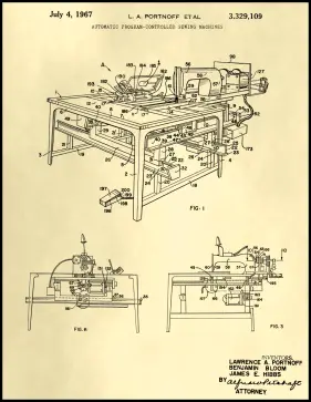 Sewing Machine Patent on Parchment Printable Patent