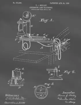 Telephone Patent on Blackboard Printable Patent