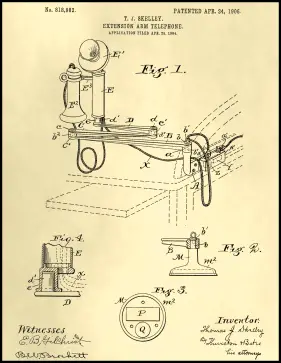 Telephone Patent on Parchment Printable Patent