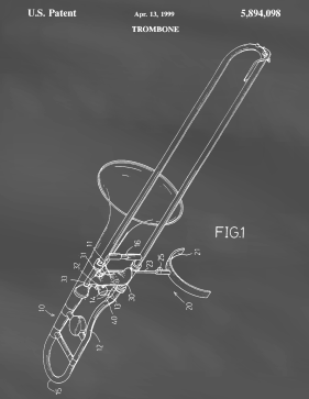 Trombone Patent on Blackboard Printable Patent
