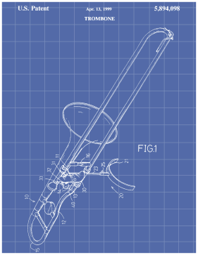 Trombone Patent on Blueprint Printable Patent