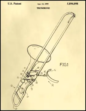 Trombone Patent on Parchment Printable Patent