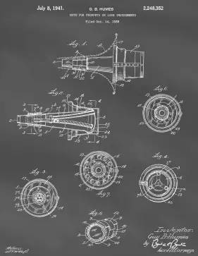 Trumpet Mute Patent on Blackboard Printable Patent