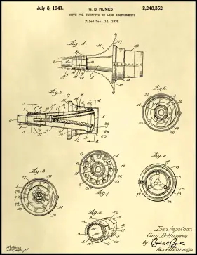 Trumpet Mute Patent on Parchment Printable Patent