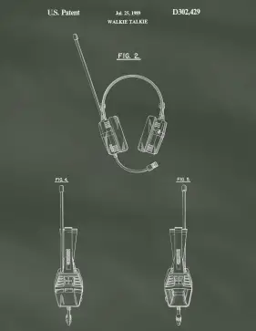 Walkie Talkie Patent on Chalkboard Printable Patent