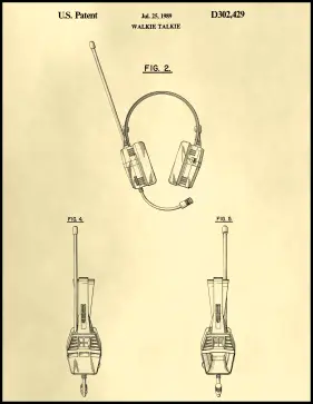 Walkie Talkie Patent on Parchment Printable Patent