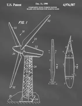 Wind Turbine Patent on Blackboard Printable Patent