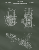 Combination Lock Patent on Chalkboard