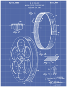 Film Reel Patent on Blueprint