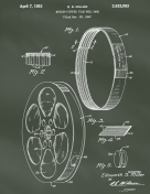 Film Reel Patent on Chalkboard