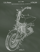 Motorcycle Patent on Chalkboard
