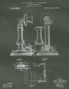 Rotary Telephone Patent on Chalkboard