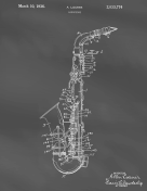 Saxophone Patent on Blackboard