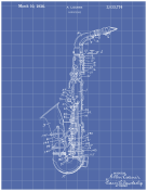 Saxophone Patent on Blueprint
