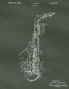 Saxophone Patent on Chalkboard