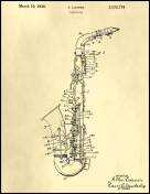 Saxophone Patent on Parchment