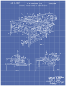 Sewing Machine Patent on Blueprint